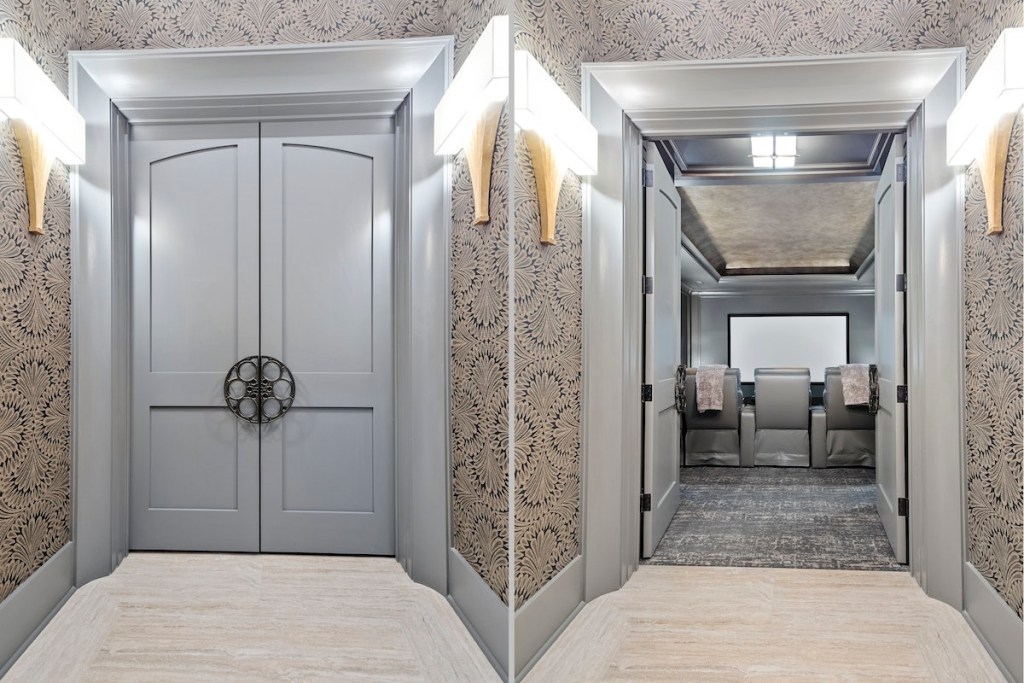double doors that lead to home theater
